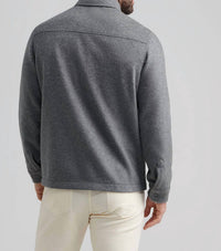 PETER MILLAR Crown Flex Fleece Merino Shirt Jacket in oslo grey - men's jacket - detail view