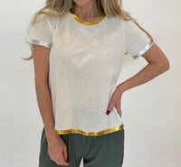 Peace Of Cloth - Sonya Short Sleeve Crew Top With Foil