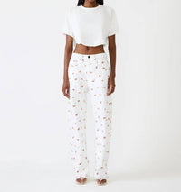 Steve Madden - Sydnee Floral Wide Leg Jean