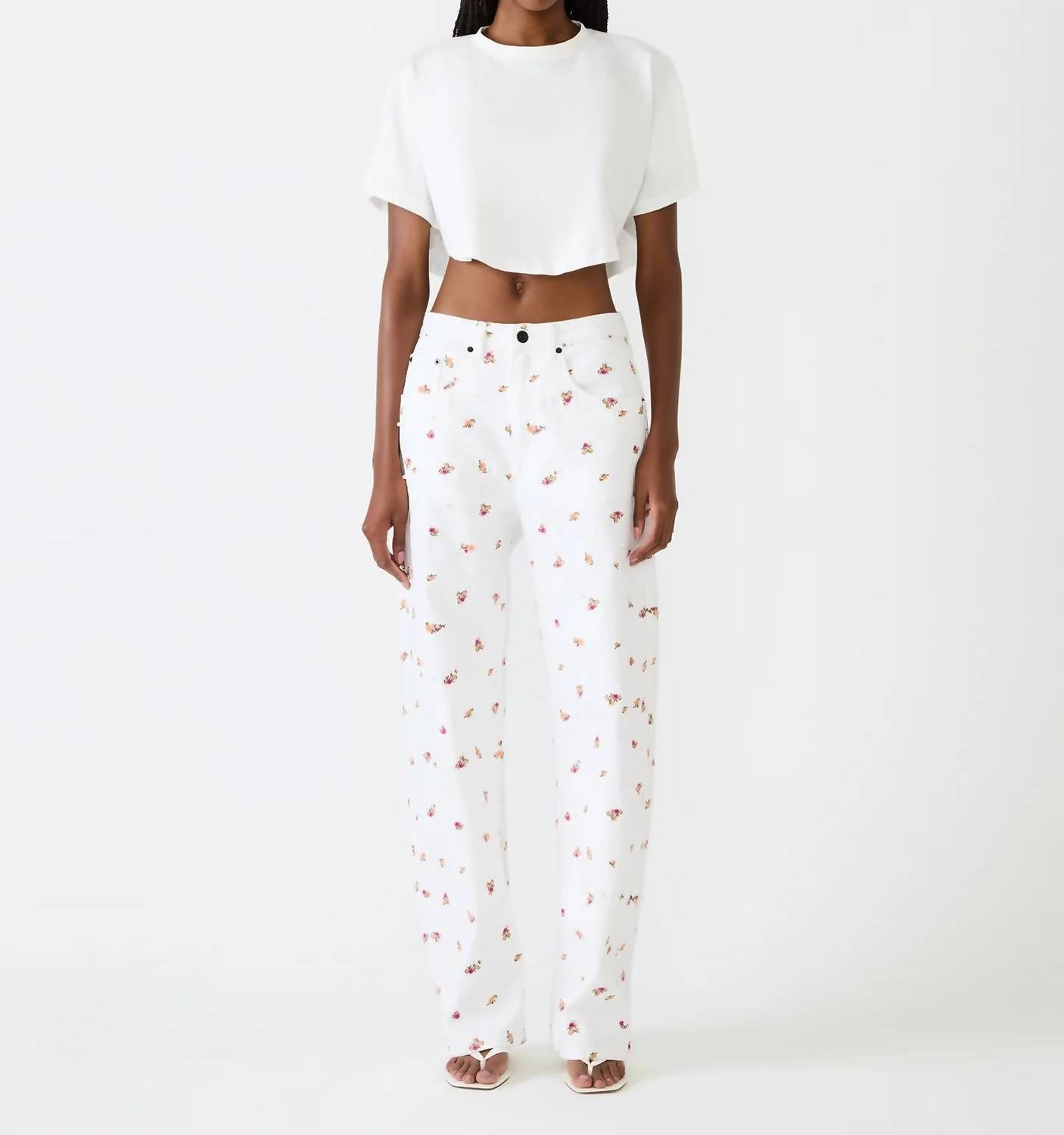 Steve Madden - Sydnee Floral Wide Leg Jean