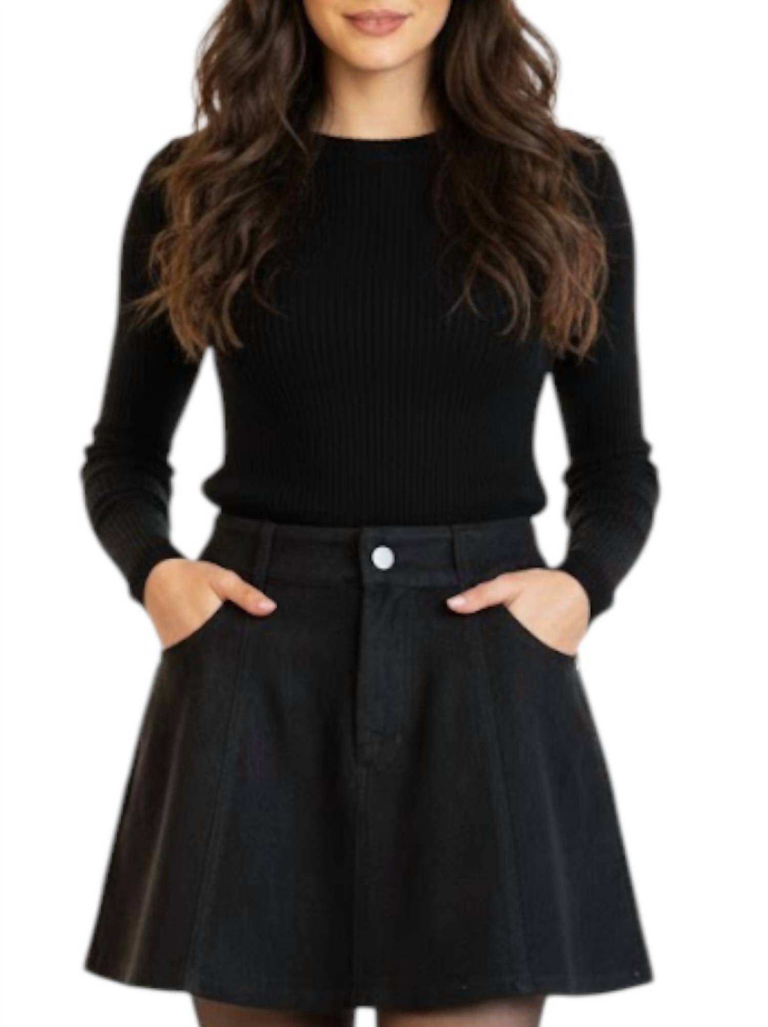 Olivaceous - Lasso Twirl Suede Skirt