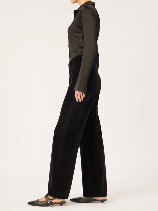 Denim Hepburn Velvet Wide Leg Pant