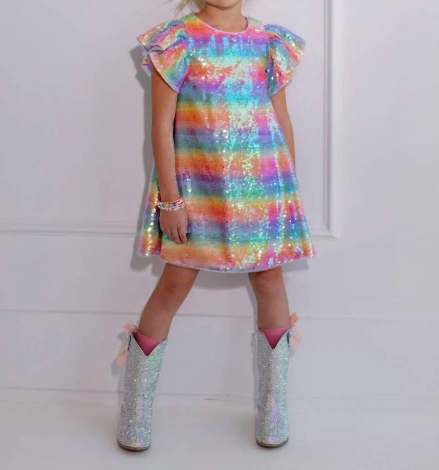 Lola + The Boys - Sequin Rainbow Shimmer Dress