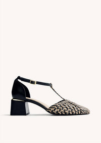 Gioseppo Women's Boyne Braided Leather Heeled Shoes in black - women's heels