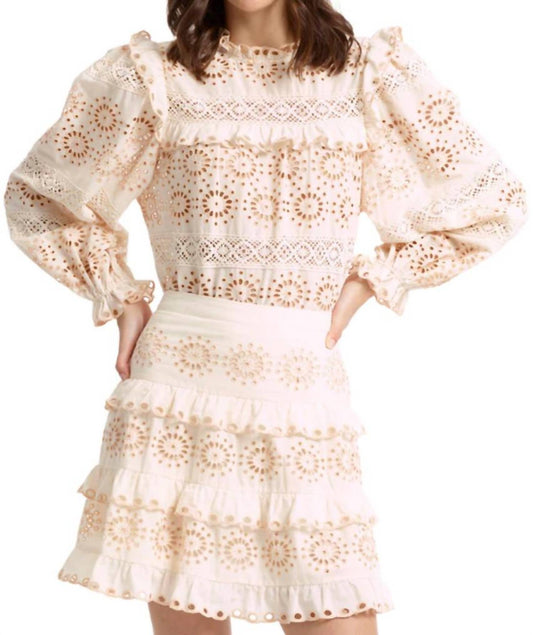 Stellah - RUFFLED EYELET BLOUSE