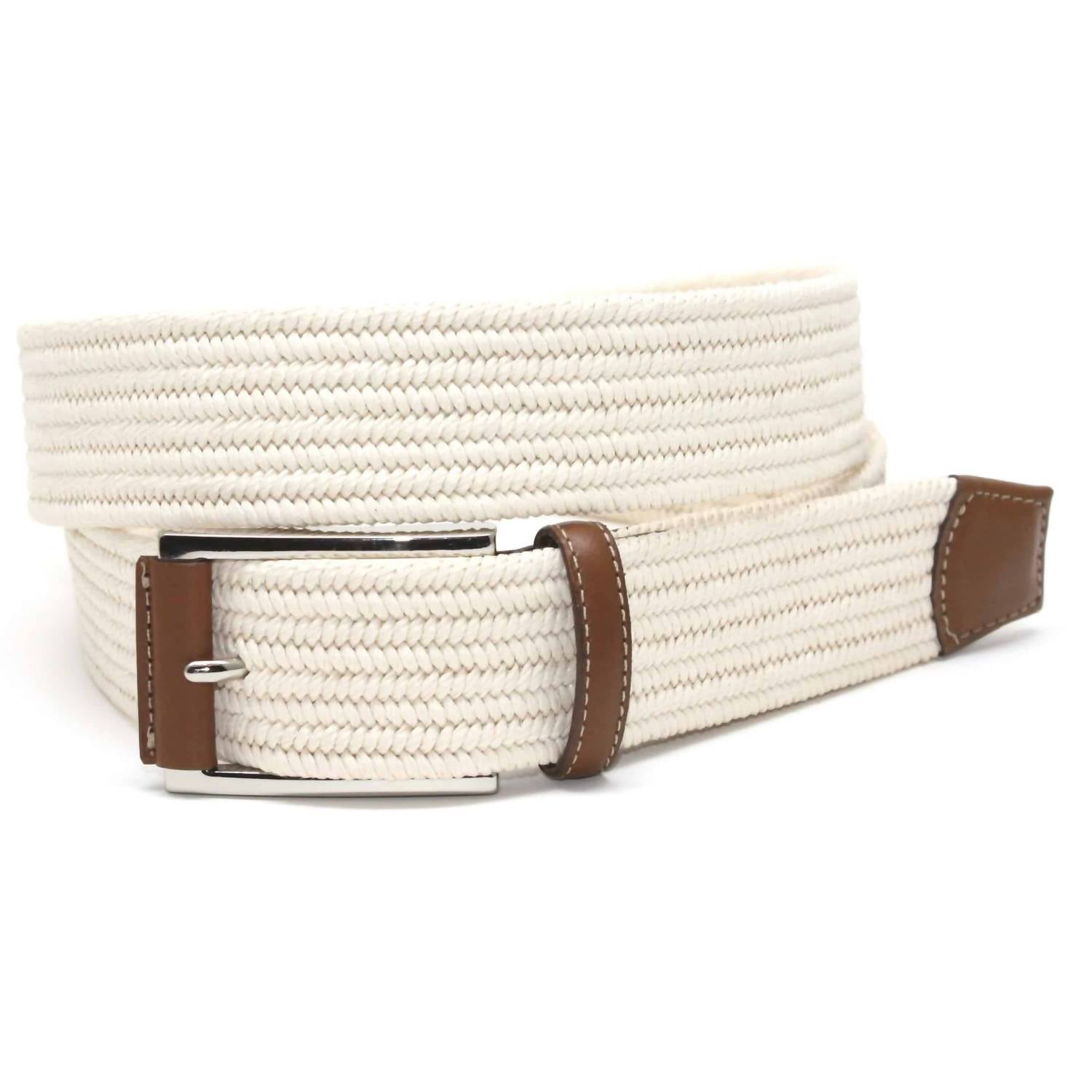 Torino Leather - Italian Mini Woven Cotton Stretch Belt