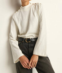 Nation LTD Neda Long Sleeve Top in porcelain 1 - women's long sleeve top - view 4