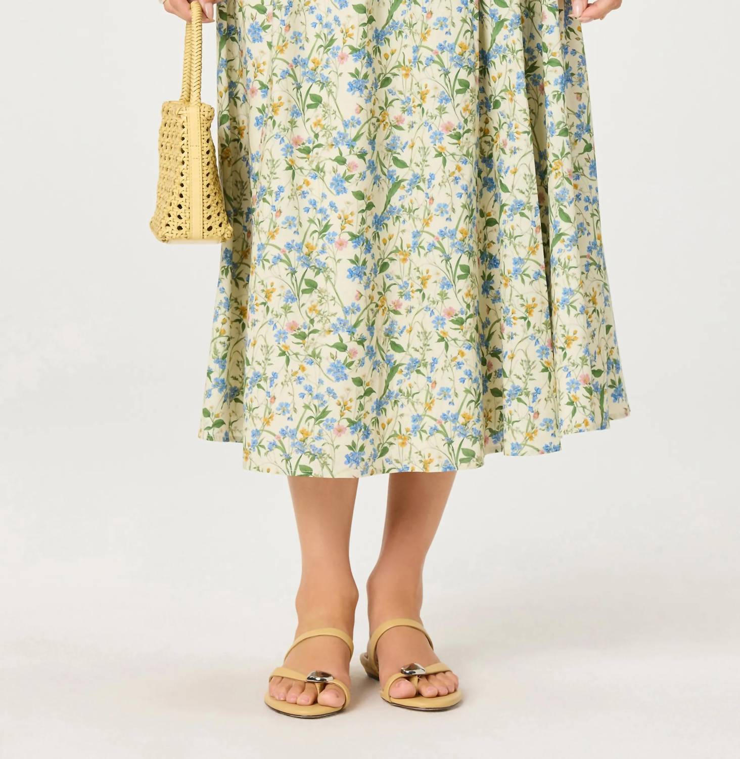 Astr - Wylda Woven A-line Midi Skirt