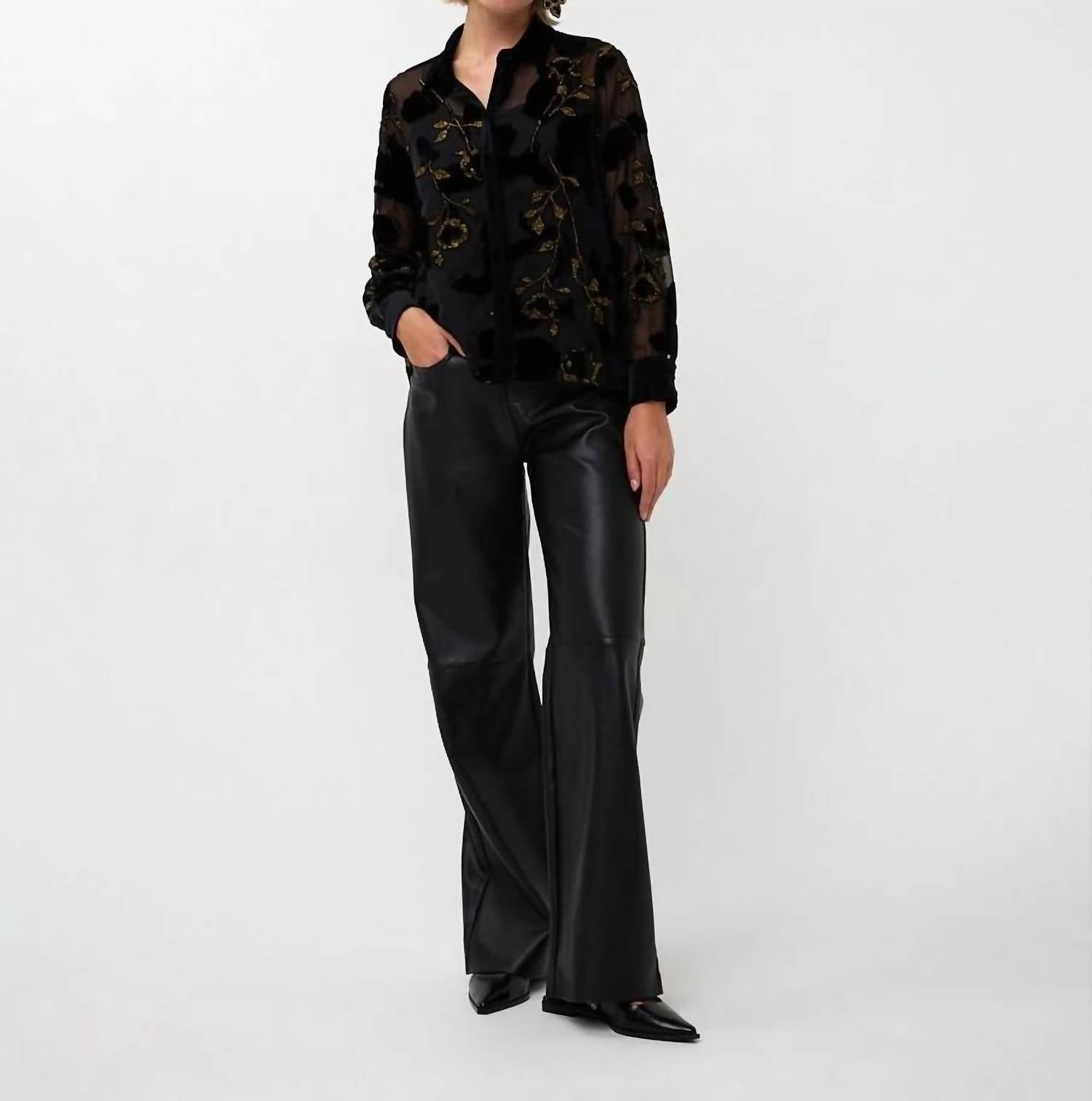 Esqualo - Burnout Flower Blouse