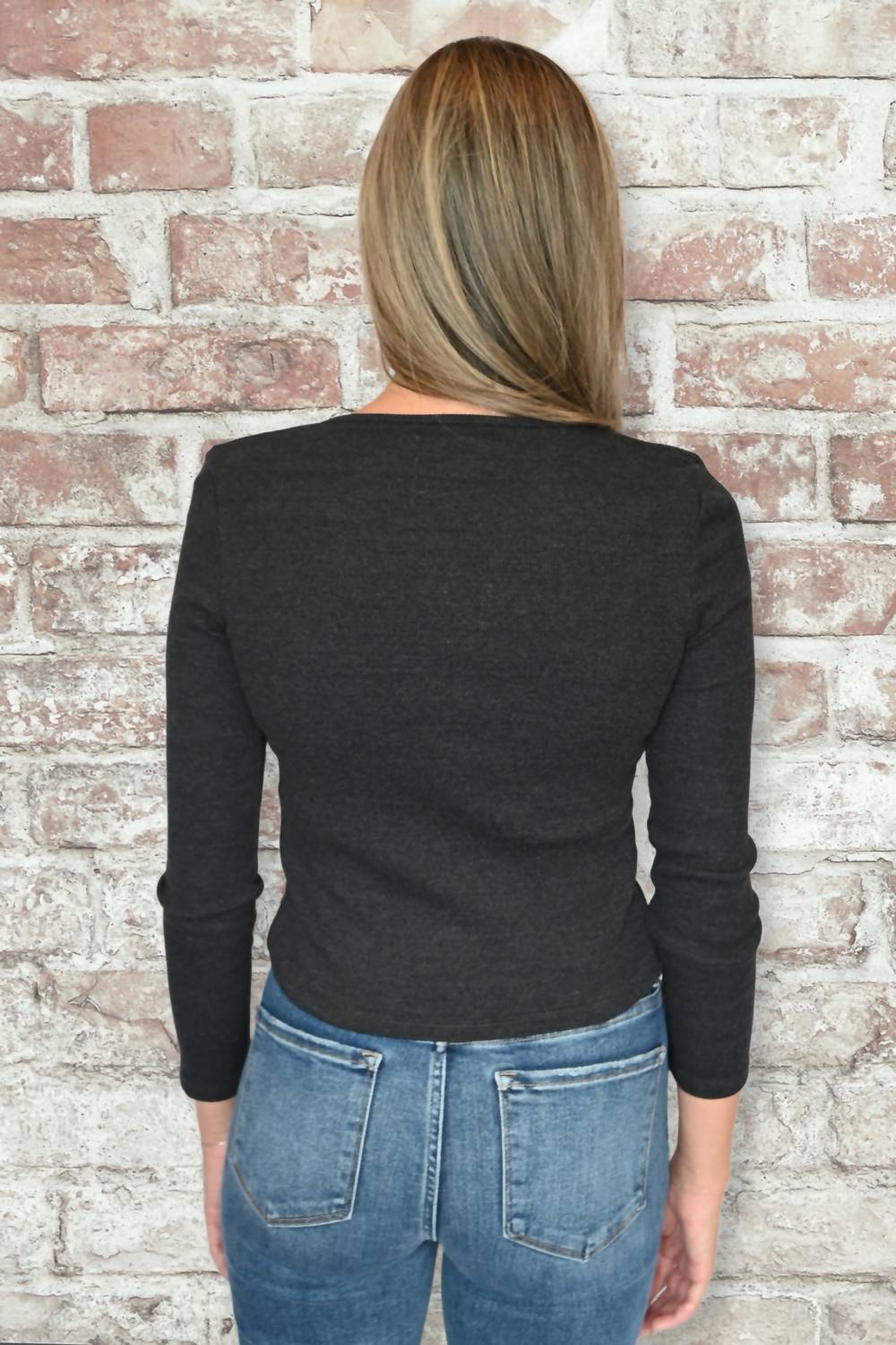 Vintage Havana - Henley Ribbed Long Sleeve Tee