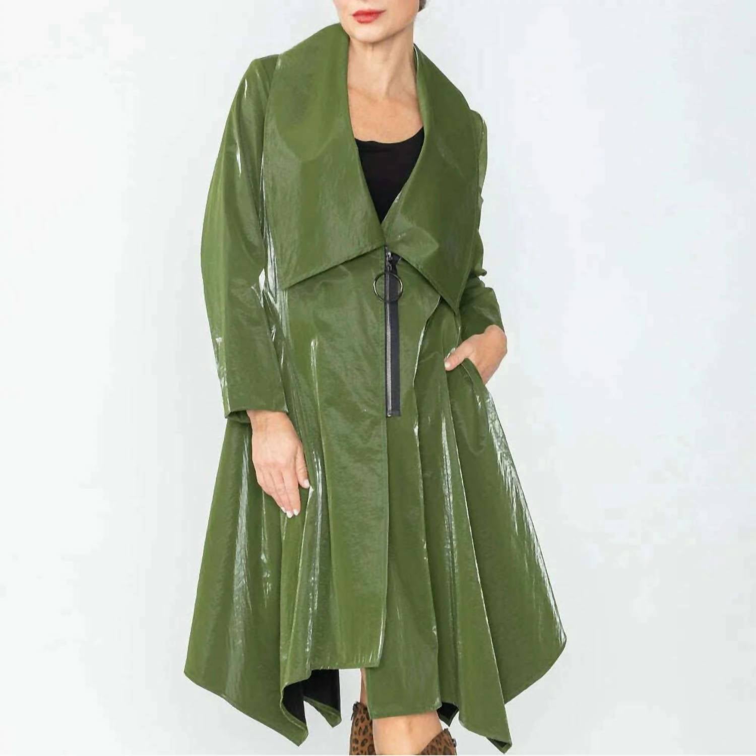 Ic Collection - Liquid Shiny Trench Coat
