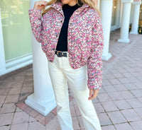 Baevely By Wellmade - Wishful Thinking Floral Puffer Jacket