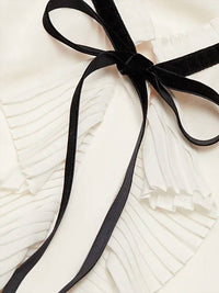 Frame - Velvet Tie Ruffle Blouse