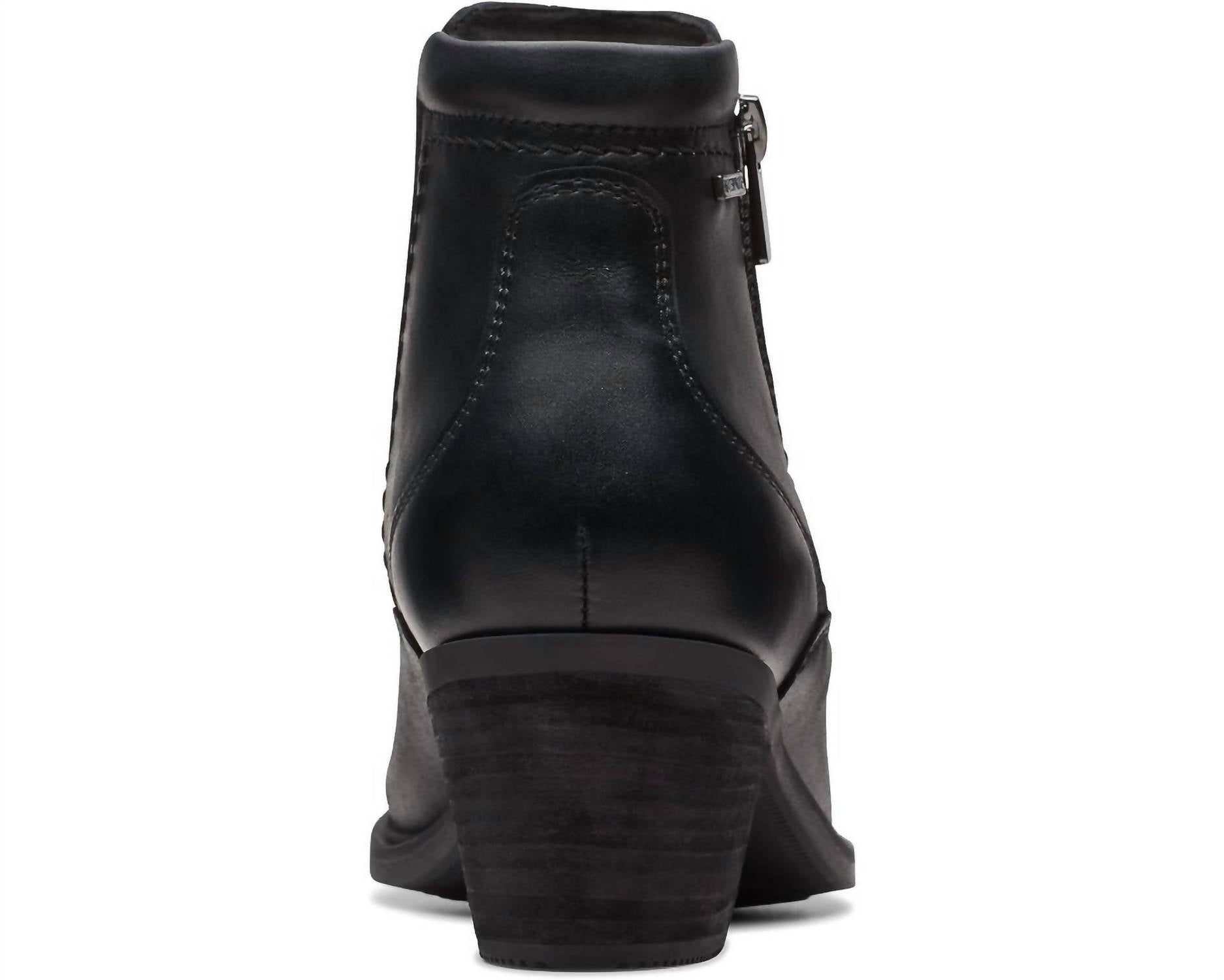 Clarks Women's Neva Zip Waterproof Boots in black leather - women's shoe - view 4