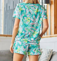 Mary Square - Short Sleeve And Shorts Pajama Set