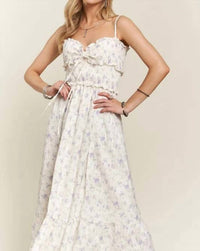 Kld. Signature - Floral Print Smocking Detail Midi Dress