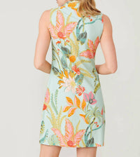 Spartina 449 - Queenie Sea Foam Tropical Half Zip Dress