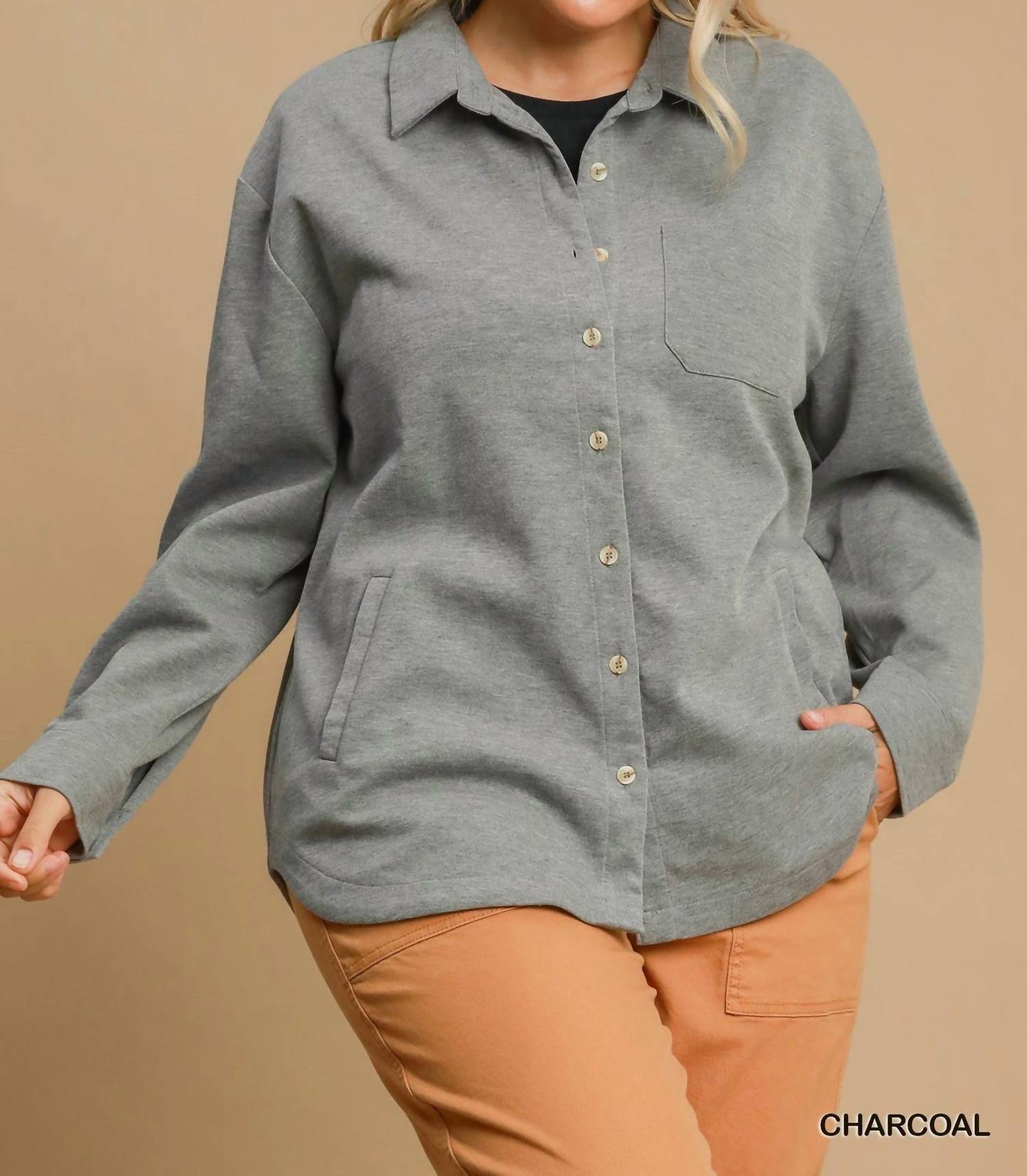 Umgee - Oversized Shirt Jacket Plus