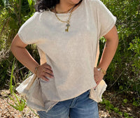 Easel - Ruffle Bottom Top