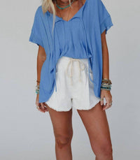 Three Bird Nest - Boho Pleated Top