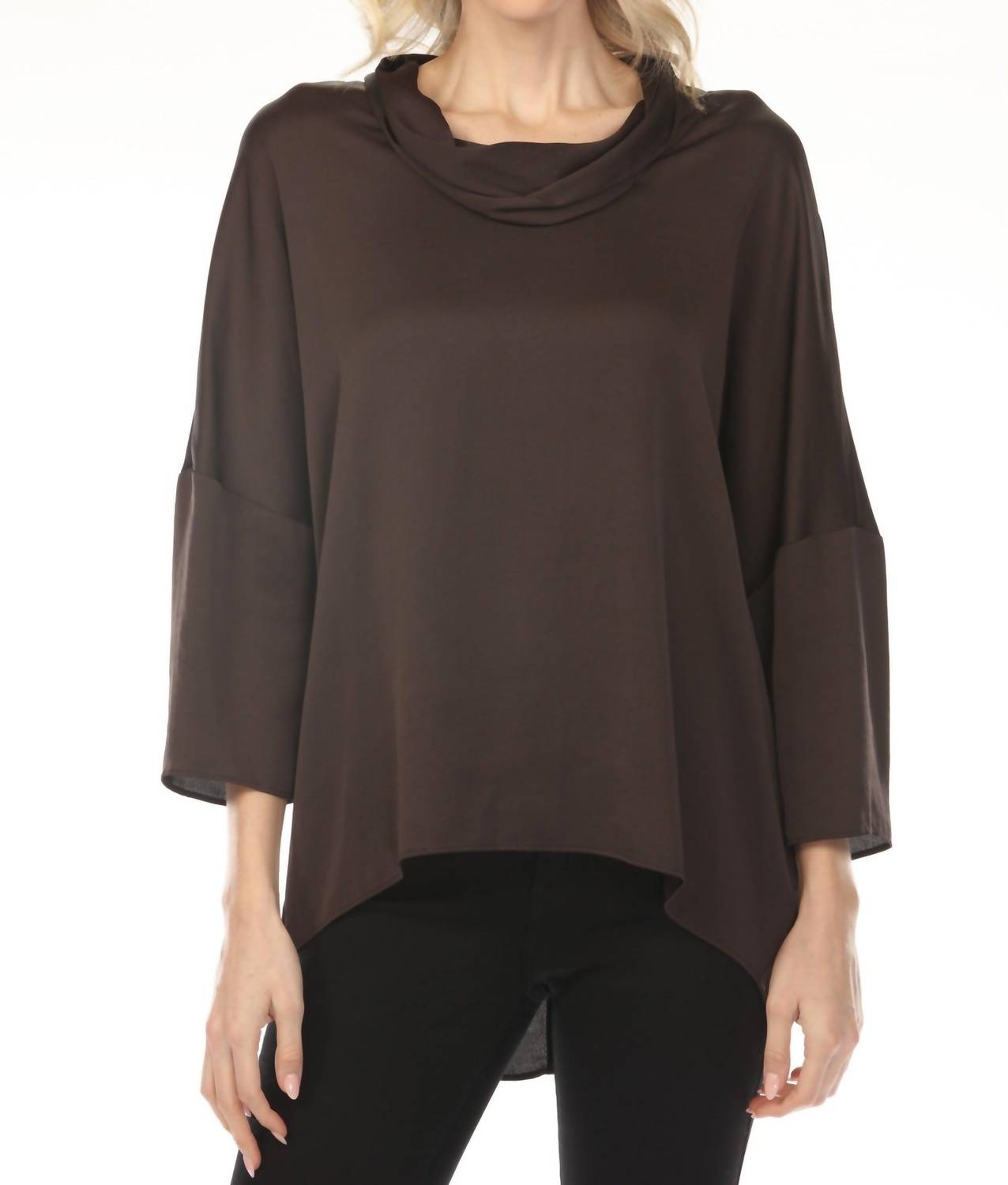 Joseph Ribkoff - Cowl Neck Satin Boxy Tunic Top