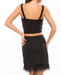 J.O.A. - Black Feather Skirt