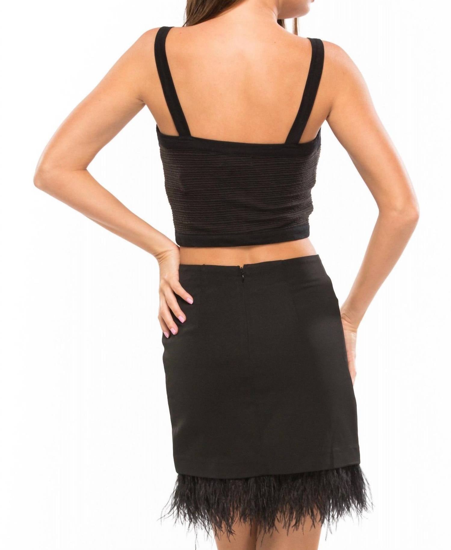 J.O.A. - Black Feather Skirt