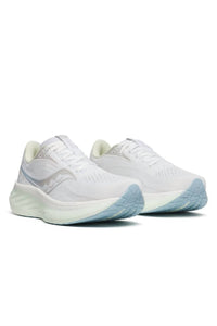 SAUCONY Women's Ride 18 Running Shoes in white lettuce 1 - women's shoe - detail view