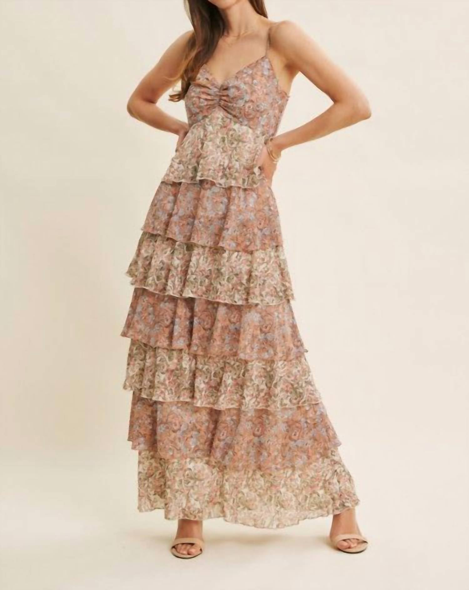 In February - Penelope Tiered Ruffle Maxi Dress