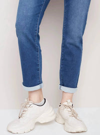 CHARLIE B Knit Denim Jogger in indigo - women's pants - view 6