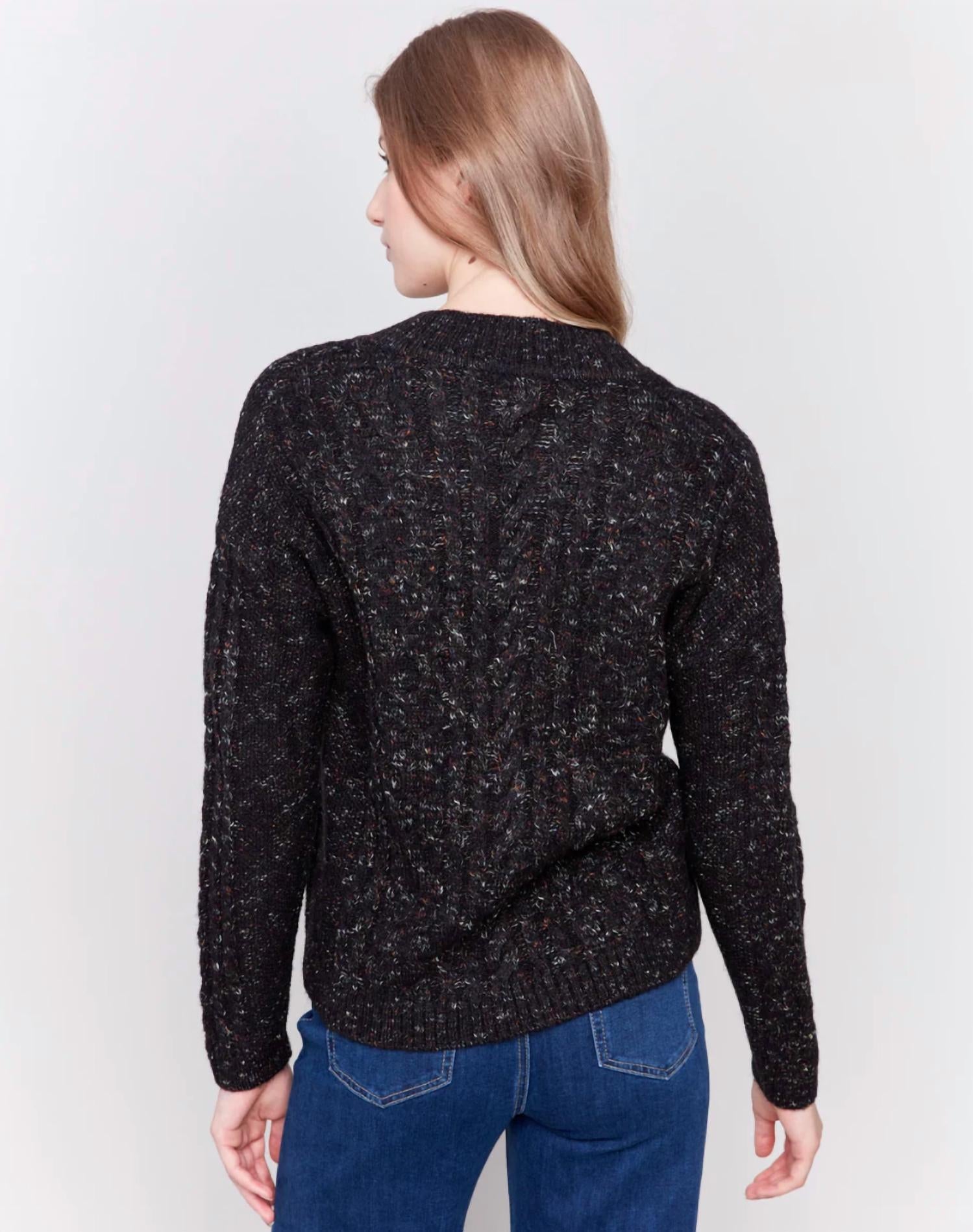 Charlie B - Space Dye Cable Knit Sweater