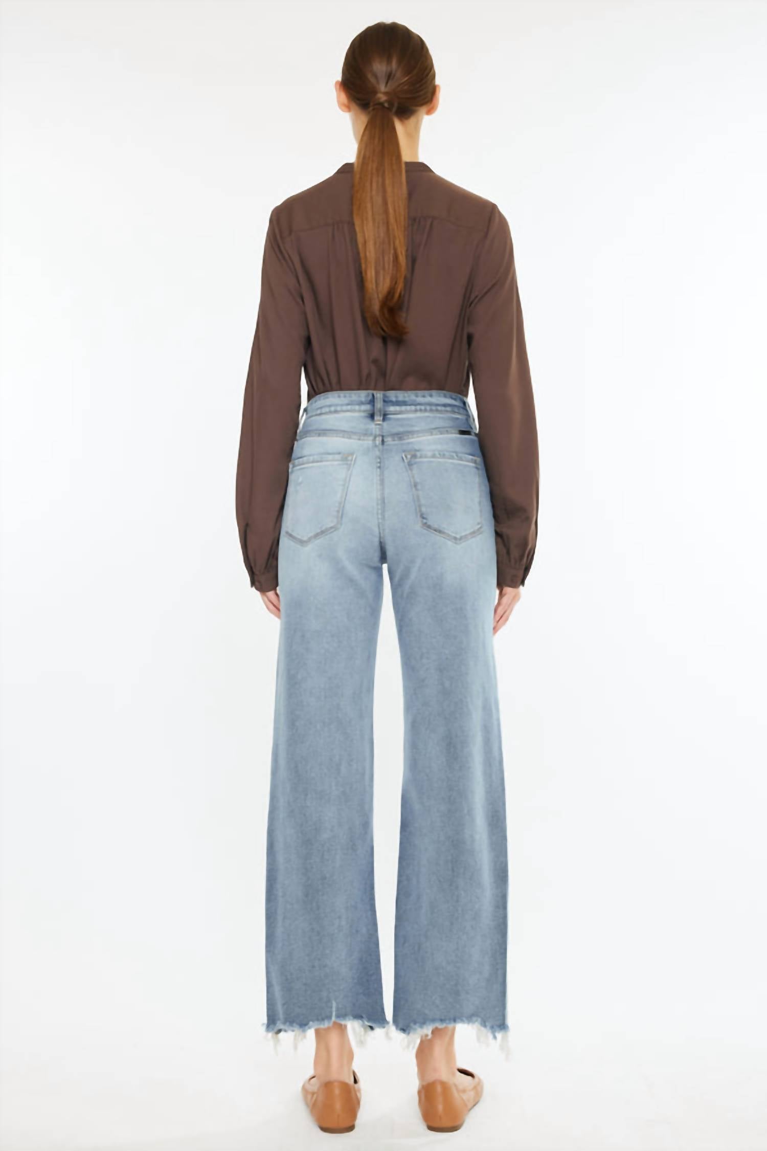 Kancan - Violet High Rise Slim Wide Leg Jean