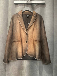 Avant Toi Women's Hand Painted Wool Blazer in antelope - women's jacket
