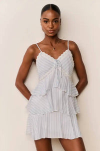 Loveshackfancy - Marlia Striped Chiffon Mini Dress