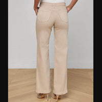 L'Agence Scottie High Rise Wide Leg Jeans in biscuit khaki - women's jeans - alternate view