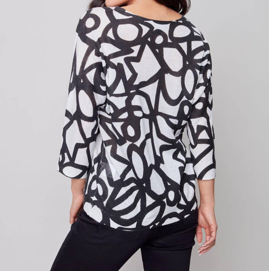 Charlie B - St. Thomas Abstract Sweater Top