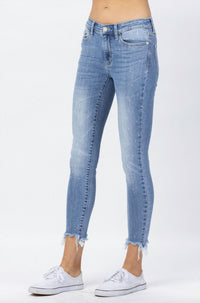 Judy Blue - Bleach Splash Skinny Capris Pant