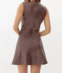 Adelyn Rae - Tiffany Vegan Leather Fit and Flare Dress