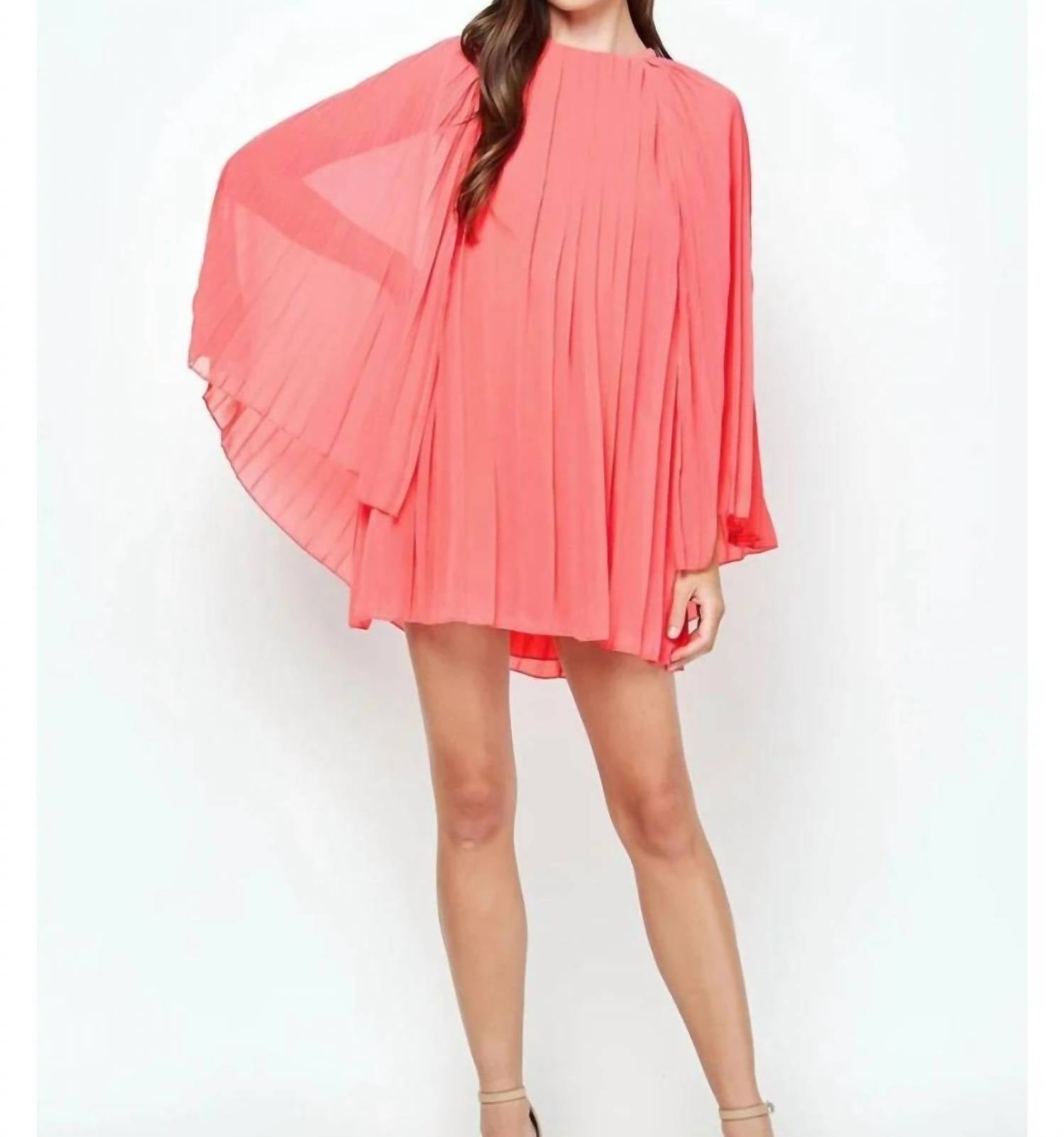 Strut & Bolt - Destiny Pleated Cape Mini Dress