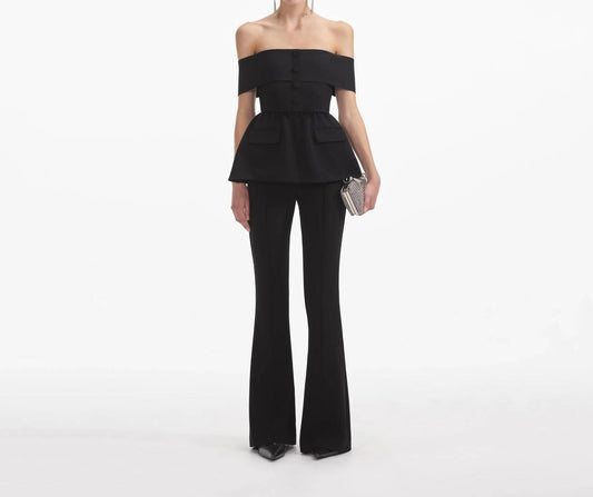 Self-Portrait - Crepe Off Shoulder Jumpsuit