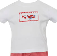 petit bebe Kids Airplane Hearts Diaper Set in white - item - detail view