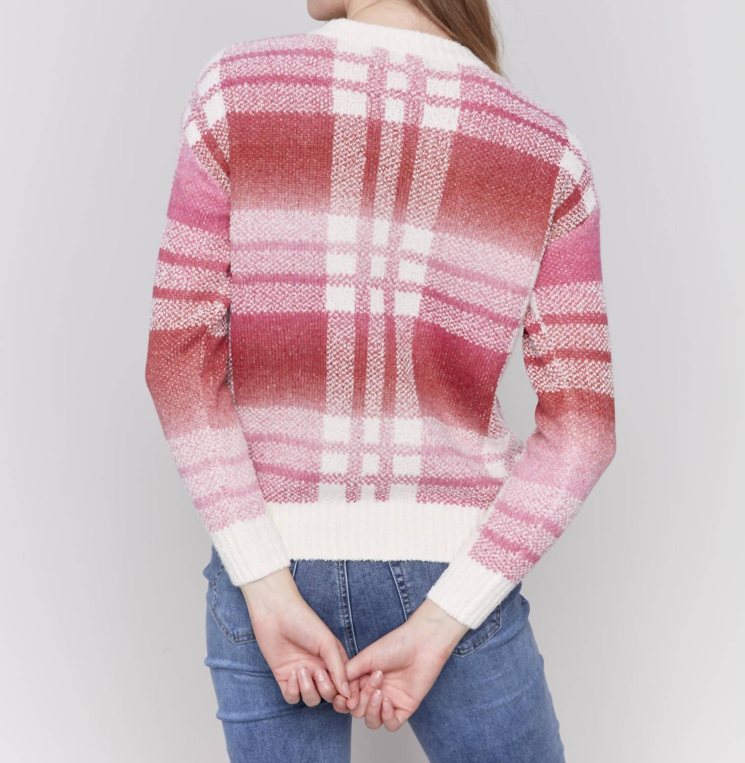 Charlie B - Plaid Crew Neck Sweater