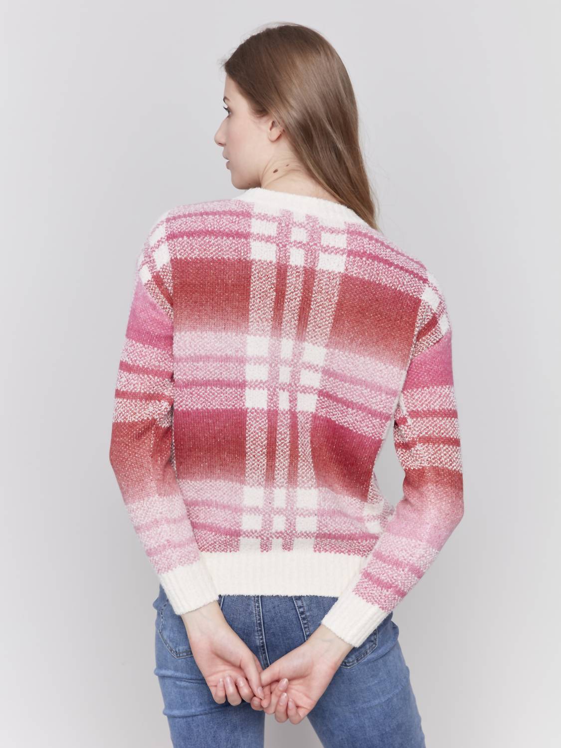Charlie B - Plaid Crew Neck Sweater
