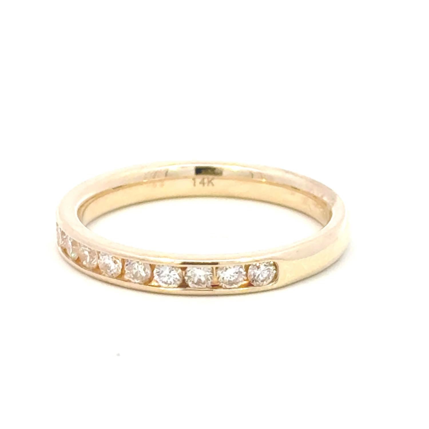 Aamiaa - 0.52 Carat Natural Diamond Round Brilliant Channel Band - Size 6.5