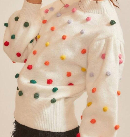 Bibi - Rainbow Pom Pom Sweater