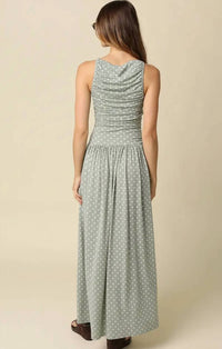 Mint Exclusives - Paige Polka Dot Ruched Maxi Dress