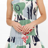 Oliphant - Smocked Tie Strap Ruffle Midi Dress