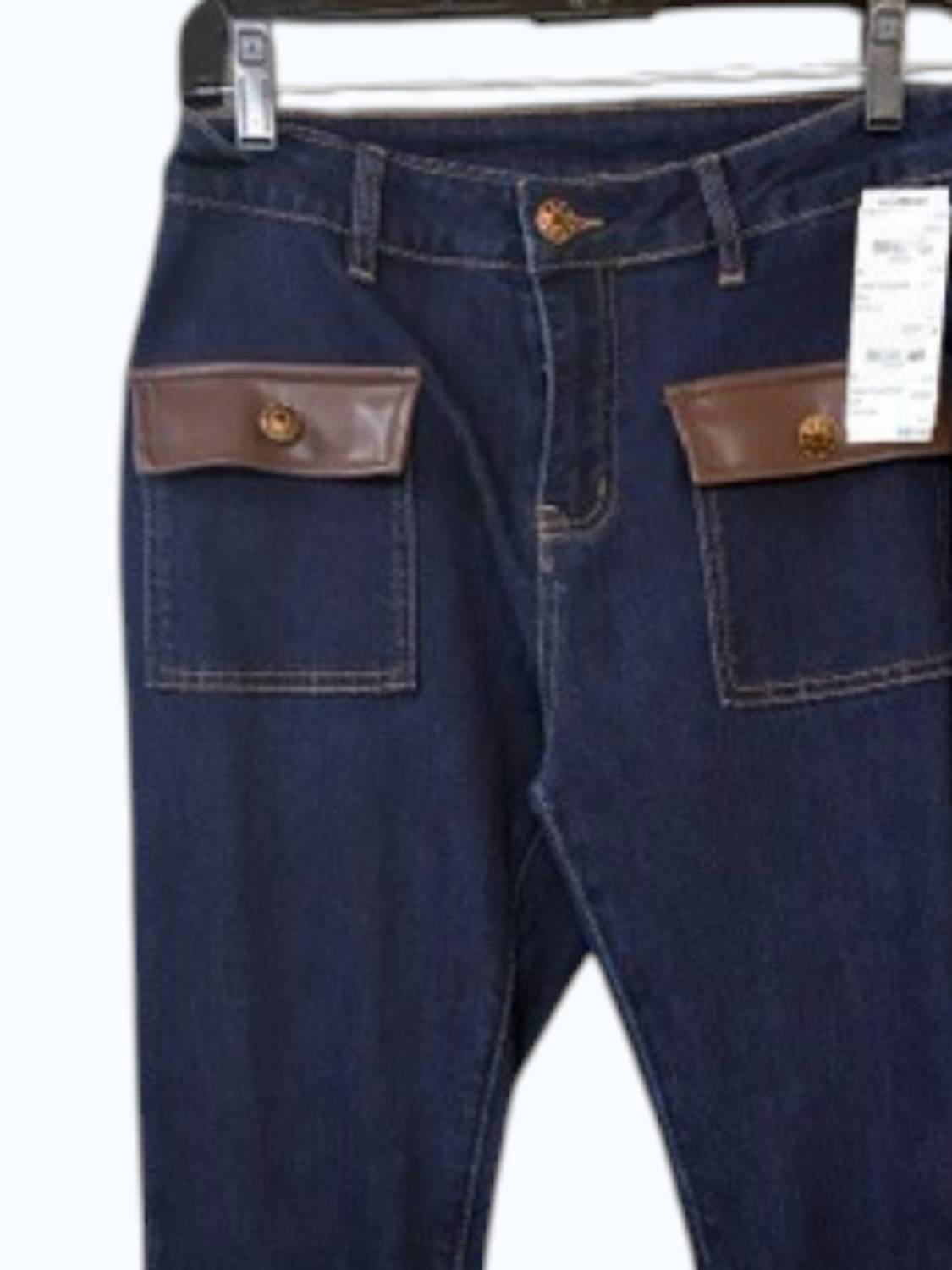 Oolala - Women's Pleather Pocket Jean