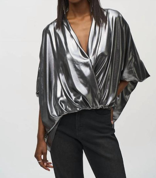 Joseph Ribkoff - Metallic Wrap Top