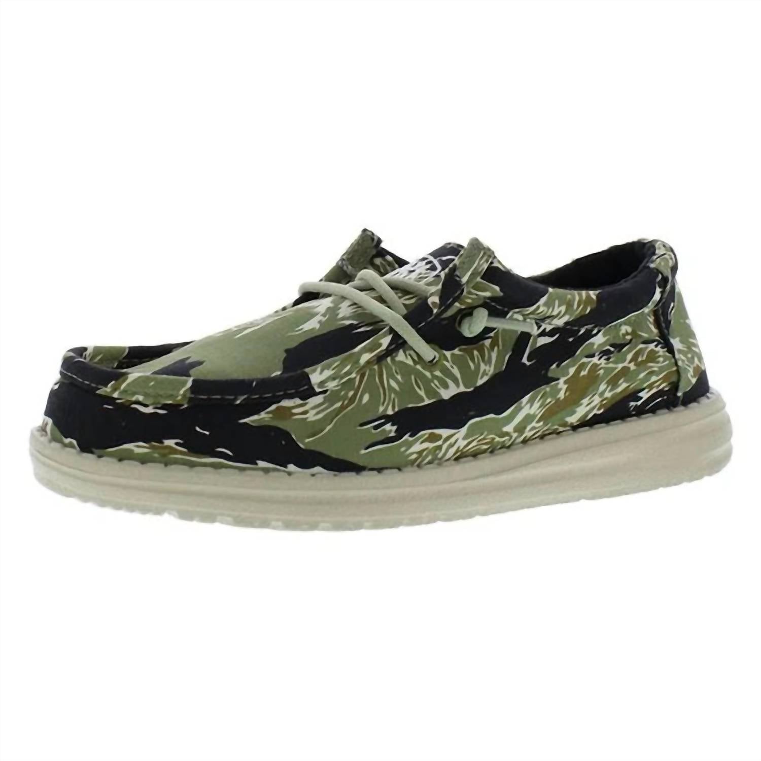 Hey Dude - Kid's Wally Tiger Stripe Camo Sneaker